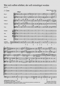 Wer sich selbst erhöhet, der soll erniedriget werden von Johann Sebastian Bach (Download) 