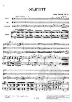 Quartett D-Dur op. 23 von Antonín Dvořák 