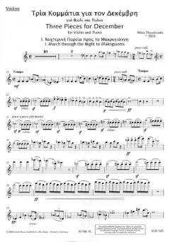 Three Pieces For December von Mikis Theodorakis (Download) 