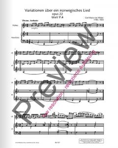 Variationen über ein norwegisches Lied op. 22 WeV P.4 von Carl Maria von Weber (Download) 