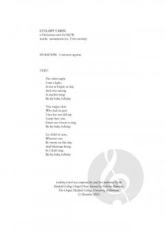 Lullaby Carol von Alec Roth 