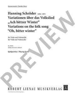 Variationen über das Volkslied 'Ach, bittrer Winter' von Hanning Schroeder 