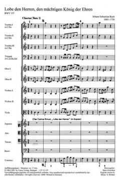 Lobe den Herren, den mächtigen König der Ehren von Johann Sebastian Bach (Download) 