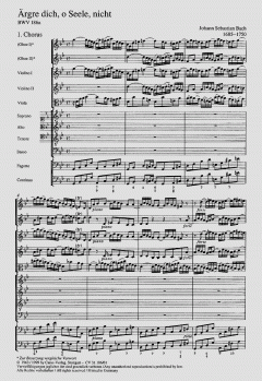 Ärgre dich, o Seele, nicht BWV 186a von Johann Sebastian Bach (Download) 