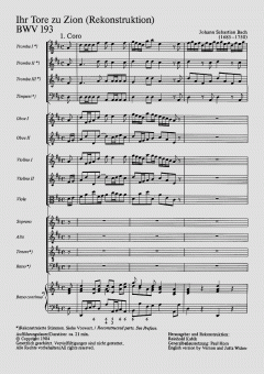 Ihr Tore zu Zion von Johann Sebastian Bach (Download) 