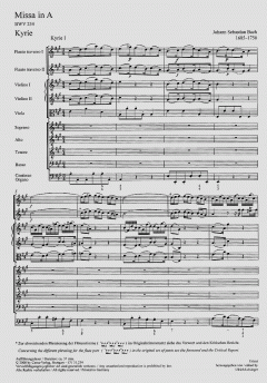 Missa in A-Dur BWV 234 von Johann Sebastian Bach (Download) 