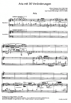 Aria mit 30 Veränderungen von Johann Sebastian Bach (Download) 