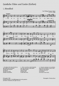 C.P.E. Bach: Geistliche Oden und Lieder [Gellert] von Carl Philipp Emanuel Bach 