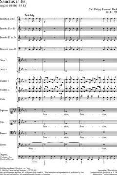 Sanctus in Es-Dur von Carl Philipp Emanuel Bach (Download) 