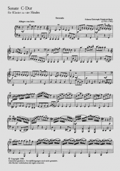 Sonate in C-Dur von Johann Christoph Friedrich Bach 
