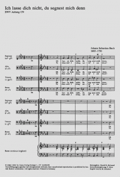 Ich lasse dich nicht, du segnest mich denn (J.S. Bach) 