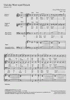 Und das Wort ward Fleisch TVWV1:1431 (Georg Philipp Telemann) 