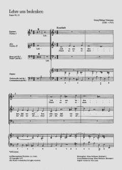 Lehre uns bedenken TVWV1:1043 (Georg Philipp Telemann) 