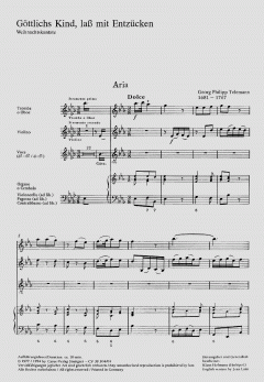 Göttlichs Kind, lass mit Entzücken (Georg Philipp Telemann) 