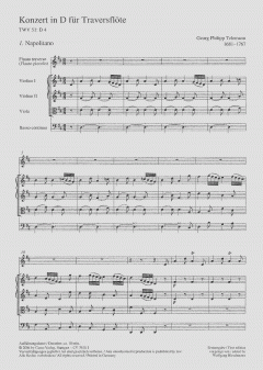 Konzert in D-Dur für Traversflöte TVWV51 von Georg Philipp Telemann 