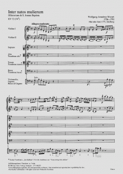 Inter natos mulierum KV 72 (74f) von Wolfgang Amadeus Mozart (Download) 