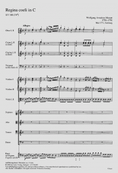 Regina coeli in C-Dur KV108 von Wolfgang Amadeus Mozart 