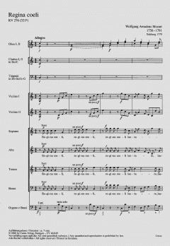 Regina coeli in C KV 276 (321d) von Wolfgang Amadeus Mozart (Download) 