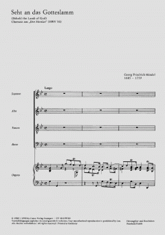 Seht an das Gotteslamm von Georg Friedrich Händel (Download) 