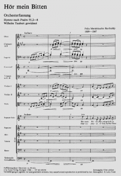 Hör mein Bitten (2 Fassungen) von Felix Mendelssohn Bartholdy 