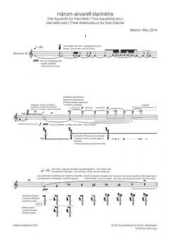 Három akvarell klarinétra von Márton Illés 