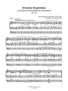 18 leichte Orgelstücke von Johann Christian Heinrich Rinck im Alle Noten Shop kaufen (Partitur)