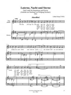 Fünf Lieder aus dem Zyklus 'Laterne, Nacht und Sterne' von Lothar Graap 