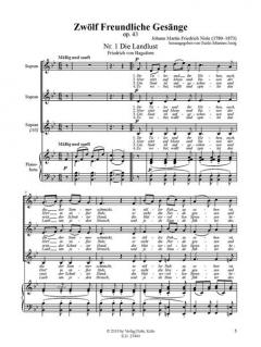 Zwölf Freundliche Gesänge von Johann Friedrich Nisle 