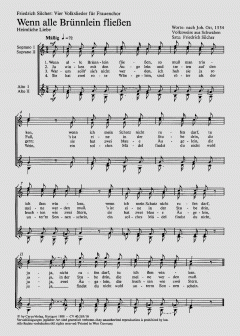 Chorblatt 1 für Frauenchor (Friedrich Silcher) 