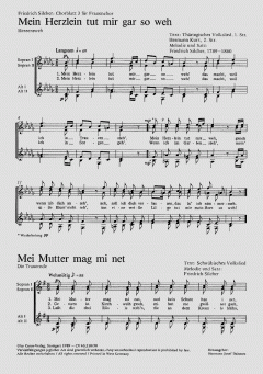 Chorblatt 3 für Frauenchor (Friedrich Silcher) 