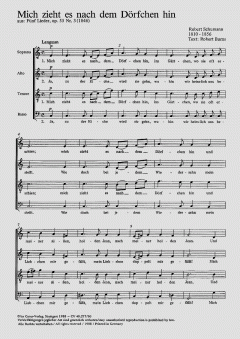 Die gute, alte Zeit / Mich zieht es nach dem Dörfchen (Robert Schumann) 