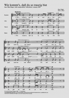 Wie kommt's, dass du so traurig bist? (Max Reger) 