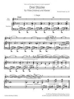 3 Stücke für Flöte (Violine) und Klavier op. 52 von Richard Franck im Alle Noten Shop kaufen