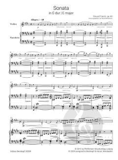 Sonate Nr. 3 für Violine und Klavier E-Dur op. 60 von Eduard Franck im Alle Noten Shop kaufen