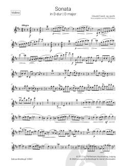 Sonate Nr. 4 für Violine und Klavier D-Dur op. posth. von Eduard Franck im Alle Noten Shop kaufen