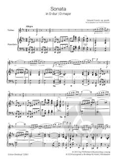 Sonate Nr. 4 für Violine und Klavier D-Dur op. posth. von Eduard Franck im Alle Noten Shop kaufen