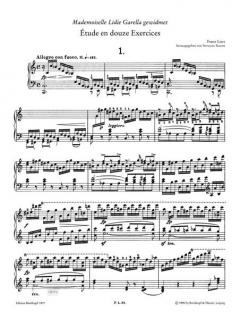 Etude en douze exercices von Franz Liszt 