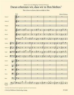 Daran erkennen wir, dass wir in Ihm bleiben von Johann Kuhnau 