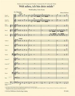 Welt adieu, ich bin dein müde von Johann Kuhnau 