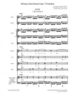 Missa Sanctissimae Trinitatis a-Moll ZWV 17 von Jan Dismas Zelenka 