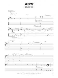 Pearl Jam Ten With Notes & Tablature 