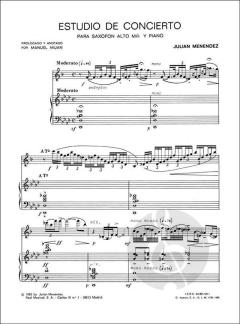 Estudio De Concierto, Saxofón Alto En Mib (O Tenor En Sib) Y Piano von Julian Menendez im Alle Noten Shop kaufen