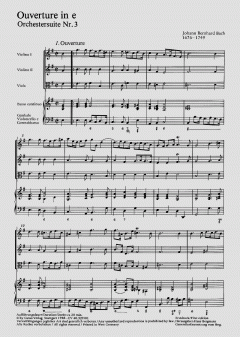 Orchestersuite Nr. 3 von Johann Bernhard Bach 