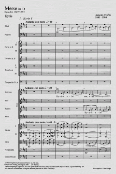 Messe in D-Dur op. 86 von Antonín Dvorák (Download) 