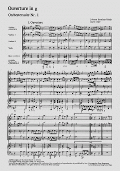 Orchestersuite Nr. 1 von Johann Bernhard Bach 