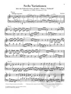 3 Variationenwerke WoO 64, 70, 77 von Ludwig van Beethoven 