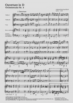 Orchestersuite Nr. 4 von Johann Bernhard Bach 