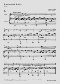 Romantische Stücke von Antonín Dvorák 