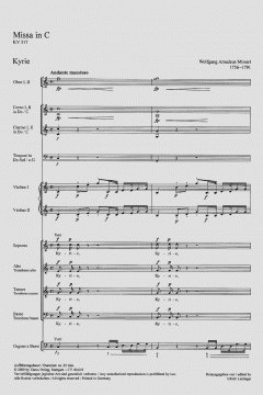 Missa in C-Dur Nr. 14 KV 317 von Wolfgang Amadeus Mozart 