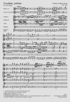 Exsultate, jubilate KV165 von Wolfgang Amadeus Mozart 